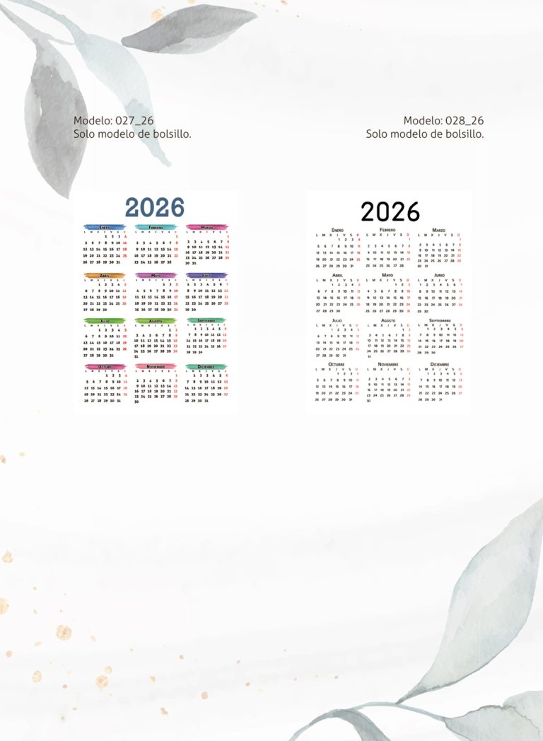 Calendarios de Bolsillo